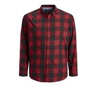 JACK & JONES Herren Jjegingham Twill Shirt L/S Ps Noos Hemd, Brick Red, 5XL Große Größen EU