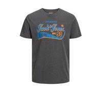 Jack & Jones Herren Jjelogo Tee Ss O-Neck 2 Col 23/24 Pls T-Shirts für Herren, Dark Grey Melange, 5XL Große Größen
