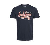 Jack & Jones Herren Jjelogo Tee Ss O-Neck 2 Col 23/24 Pls T-Shirts für Herren, Navy Blazer, 6XL Große Größen