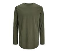 JACK & JONES Herren Jjenoa Tee O-Hals Noos Langarmshirt, Forest Night, S EU