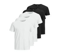 JACK & JONES Herren JJEORGANIC Basic Tee SS O-Neck 5PK T-Shirt, Kurzarm, 2xBlack+3xWhite, XXXL