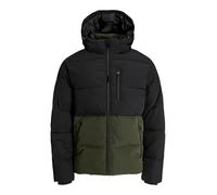 Steppjacke JACK & JONES "JJEOWEN PUFFER SN", Herren, Gr. XXL, rosin detail:schwarz blocking, Web, Obermaterial: 100% Polyester, colorblocking, modisch, regular fit, Langarm Rippbündchen, Jacken (40730