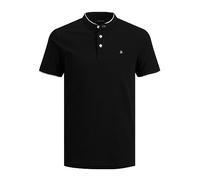 JACK & JONES Herren Jjepaulos Mao Noos Polohemd, Schwarz, XXL EU