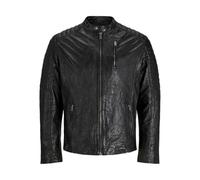JACK&JONES Herren JJERICHARD Leather Jacket NOOS Lederjacke, Black, XXL