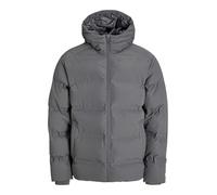 Steppjacke "JJESOHO PUFFER HOOD SN PLS", Damen, Gr. 4XL, grau (castlerock), Web, Obermaterial: 100% Polyester, JACK & JONES PLUSSIZE, unifarben, regular fit, hoch geschlossener Ausschnitt, Jacken Step