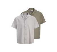 JACK & JONES Herren Jjesummer Linen Blend Resort Shirt 2Pkmp (2er Pack)