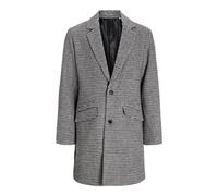 JACK & JONES Herren Jjhays Wool Blend Coat Mantel 12258389,Seal Brown/Detail:HOUNDSTOOTH,XS