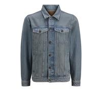 Jeansjacke JACK & JONES "JJIJEAN JJJACKET SQ 523 SN", Herren, Gr. M, blau (blau denim), Denim/Jeans, Obermaterial: 100% Baumwolle, Abriebeffekte, modisch, loose fit normal, Langarm, Jacken (44043512-M