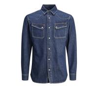 JACK&JONES Herren JJIRENO JJSHIRT MF 141 Jeanshemd, Blue Denim, S