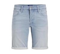 Shorts JACK & JONES "JJIRICK JJICON I.K. SHORTS GE 118 SN", Herren, Gr. XS, N-Gr, blau (blau denim), Web, Obermaterial: 48% Baumwolle, 26% Viskose, 25% Polyester, 1% Elasthan, unifarben, modisch, regu