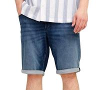 Shorts JACK & JONES "JJIRICK JJICON I.K. SHORTS GE 118 SN", Herren, Gr. XXL, N-Gr, blau (blau denim), Web, Obermaterial: 48% Baumwolle, 26% Viskose, 25% Polyester, 1% Elasthan, unifarben, modisch, reg