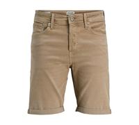 Shorts JACK & JONES "JJIRICK JJORIGINAL SHORTS SQ 913 SN", Herren, Gr. S, N-Gr, beige (crockery), Web, Obermaterial: 76% Baumwolle, 22% Polyester, 2% Elasthan, unifarben, modisch, regular fit kniefrei