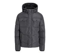 Steppjacke JACK & JONES "JJMORGAN PUFFER JACKET", Herren, Gr. M, grau (dunkelgrau melange), Web, Obermaterial: 100% Polyester, meliert, regular fit normal, Jacken Steppjacke (41560022-M) dunkelgrau me