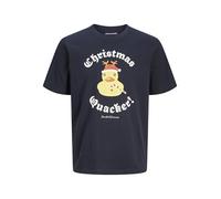 JACK&JONES Herren JJXMAS Funny Tee SS Crew Neck T-Shirt, Sky Captain, X-Small