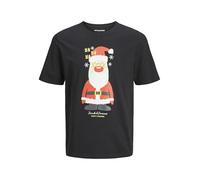JACK&JONES Herren JJXMAS Jolly Tee SS Crew Neck T-Shirt, Black, Small