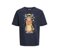 JACK&JONES Herren JJXMAS Jolly Tee SS Crew Neck T-Shirt, Sky Captain, S
