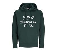JACK&JONES Herren JJXMAS ONE Color Funny Sweat Hood Kapuzenpullover, Scarab, XS
