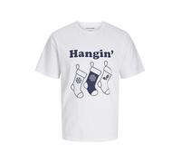JACK&JONES Herren JJXMAS ONE Color Funny Tee SS Crew Neck T-Shirt, Bright White, S