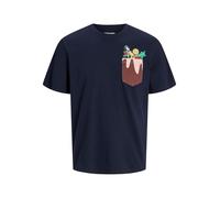 JACK&JONES Herren Jjxmas Pocket Tee Ss Crew Neck T-Shirt, Sky Captain, M