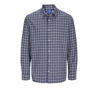 JACK&JONES Herren Jorjoshua Flannel Check Shirt Ls Freizeithemd, Nightshadow Blue, M