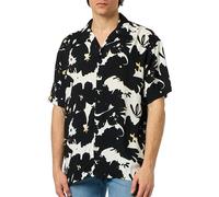 JACK & JONES Herren Jorluke Aruba Resort Shirt Ss Kurzarmhemd, Black/AOP:AOP, L