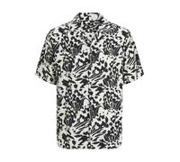 JACK & JONES Herren JORLUKE Party AOP Shirt SS BLK Kurzarmhemd 12251079,Buttercream,L