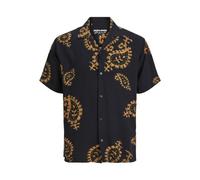 Jack & Jones Herren Jorluke Party AOP Shirt Ss Blk Kurzarmhemd