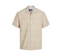 JACK&JONES Herren JORLUKE Seersucker Resort Shirt SS LN Kurzarmhemd, Buttercream, M