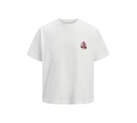 Jack & Jones Kurzarmshirt JORMAINE BACK TEE SS Crew Neck – Herren, 100% Baumwolle, XL, Cloud Dancer