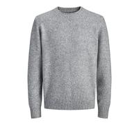 Strickpullover JACK & JONES "JPRBLAWILSON KNIT CREW NECK", Herren, Gr. S, light grau melange, Strick, Obermaterial: 64% Polyester, 30% Polyacryl, 6% Wolle, meliert, regular fit, Rundhals, Rippbündchen