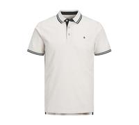 Jack & Jones Herren Polo JJEPAULOS Slim Fit Kurzarm Piqué Baumwolle Uni Beige/Blau M