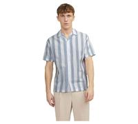 JACK&JONES - JPRCCSUMMER STRIPE RESORT SHIRT S/S LN captains blue - Gr. - S