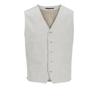 JACK & JONES Herren JPRRIVIERA Linen Waistcoat Anzugweste, Timber Wolf/Checks:Slim FIT, 50