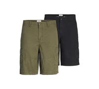 JACK & JONES Herren JPSTCOLE JJCAMPAIGN 2PK MP Shorts 12258390,Schwarz,M