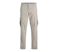 Cargohose JACK & JONES "JPSTKANE JJJONNIE CARGO", Herren, Gr. 31, Länge 32, gelb (moonbeam), Web, Obermaterial: 98% Baumwolle, 2% Elasthan, unifarben, modisch, loose fit knöchellang, Hosen (43589414-3