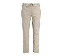 Chinos JACK & JONES "JPSTOLLIE DYLAN CHINO", Herren, Gr. 33, Länge 32, string, Web, Obermaterial: 98% Baumwolle, 2% Elasthan, unifarben, regular fit lang, Hosen Chinos, Baumwollmischung, regular fit (