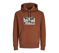 JACK & JONES Herren Kapuzenpullover Gedruckt, Brandy Brown,L