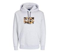 JACK & JONES Herren Kapuzenpullover Gedruckt, White Melange,M