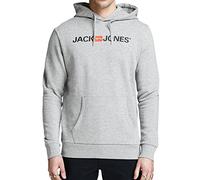 JACK & JONES Herren Kapuzenpullover (Light Grey Melange, XL)