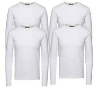 JACK & JONES Herren Langarmshirt 4er Pack hxl.1f Rundhals Basic LS Shirt Longsleeve Tee Core O-Neck(XL, 4er Pack Grau)