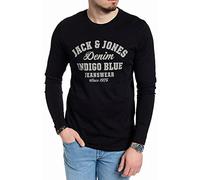 JACK & JONES Herren Langarmshirt aus Baumwolle - Longsleeve Männer - T-Shirt mit Langen Ärmeln aus Baumwolle - einzeln und Multipack (Black Opt4 - XL)(Nala L/S Black OPT4 - XL)
