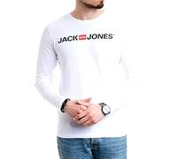 JACK & JONES Herren Langarmshirt aus Baumwolle - Longsleeve Männer - T-Shirt mit Langen Ärmeln aus Baumwolle - einzeln und Multipack (White Corp - L)