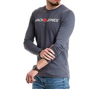 JACK & JONES Herren Langarmshirt aus Baumwolle - Longsleeve Männer - T-Shirt mit Langen Ärmeln aus Baumwolle - einzeln und Multipack (Dark Slate Opt3 Corp - XL)
