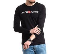 JACK & JONES Herren Langarmshirt aus Baumwolle - Longsleeve Männer - T-Shirt mit Langen Ärmeln aus Baumwolle - einzeln und Multipack (Black Opt2 Corp - S)