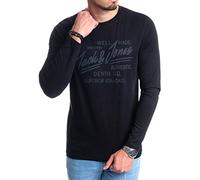 JACK & JONES Herren Langarmshirt aus Baumwolle - Longsleeve Männer - T-Shirt mit Langen Ärmeln aus Baumwolle - einzeln und Multipack (Black Opt5 - L)(Nala L/S Black OPT5 - L)