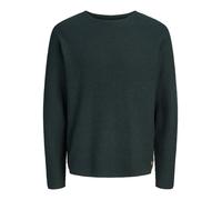 Rundhalspullover JACK & JONES "JPRBLUMASON KNIT CREW NECK SN", Herren, Gr. L, scarab detail:twist, Strick, Obermaterial: 100% Baumwolle, meliert, regular fit normal, Rundhals, Bündchen, Pullover Rundh