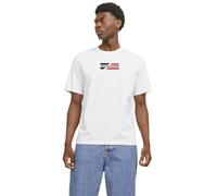 JACK & JONES Herren Rundhals T-Shirt JJECORP Logo - Slim Fit Plussize XXL-8XL, Größe:5XL, Farbe:White 12184987