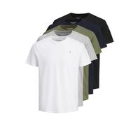 Jack & Jones Herren T-shirt Mann Jorjxj Tee Ss Crew Neck 5pk Mp Noos Weiß Größe XXL