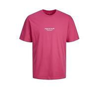 JACK & JONES Herren Rundhals T-Shirt JORVESTERBRO - Regular Fit S M L XL XXL, Größe:S, Farbe:Fuchsia Rose 12240121