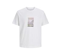 JACK & JONES Herren Shirt Kurzarmshirt T-Shirt JCOSAGO Photo Slub Tee SS Crew Neck
